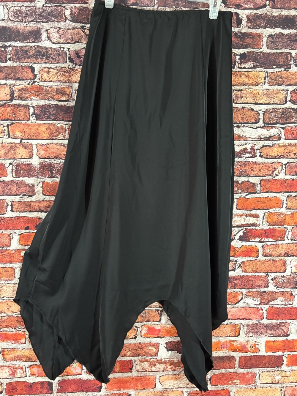 Cosmic Aura Flowing Black Skirt Handkerchief Hem Witch Goth Halloween M